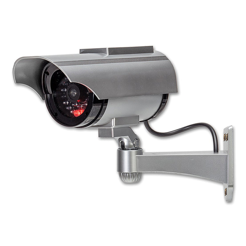 Pack of 2 Dummy CCTV Security Cameras with Solar Powered Flashing LED Lights