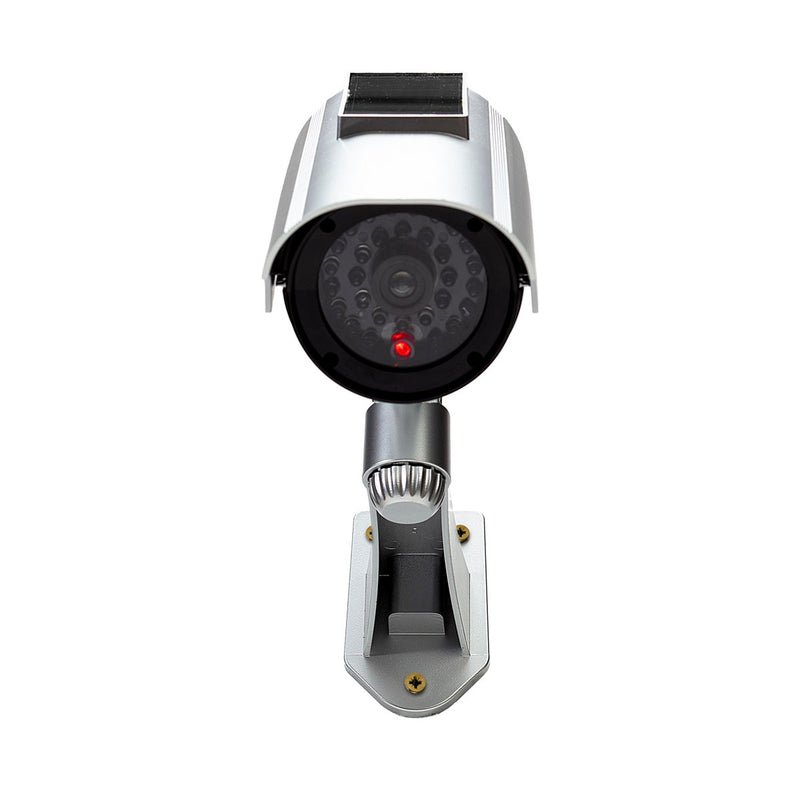 Pack of 2 Dummy CCTV Security Cameras with Solar Powered Flashing LED Lights