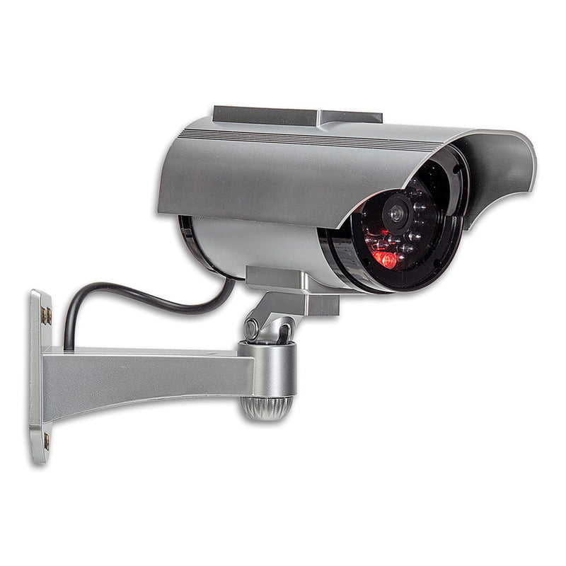 Pack of 2 Dummy CCTV Security Cameras with Solar Powered Flashing LED Lights