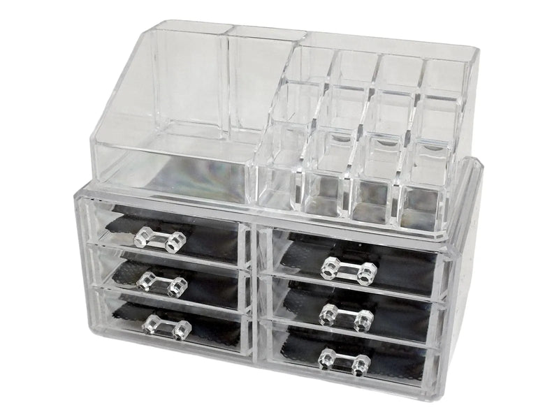 Secrets Cosmetics Organiser Clear Acrylic 6 Drawer Cosmetic Organiser Make Up Storage Box