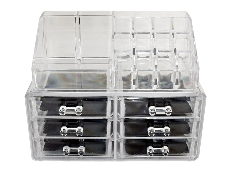 Secrets Cosmetics Organiser Clear Acrylic 6 Drawer Cosmetic Organiser Make Up Storage Box