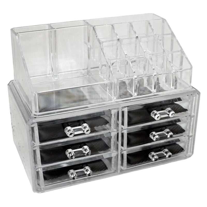 Secrets Cosmetics Organiser Clear Acrylic 6 Drawer Cosmetic Organiser Make Up Storage Box