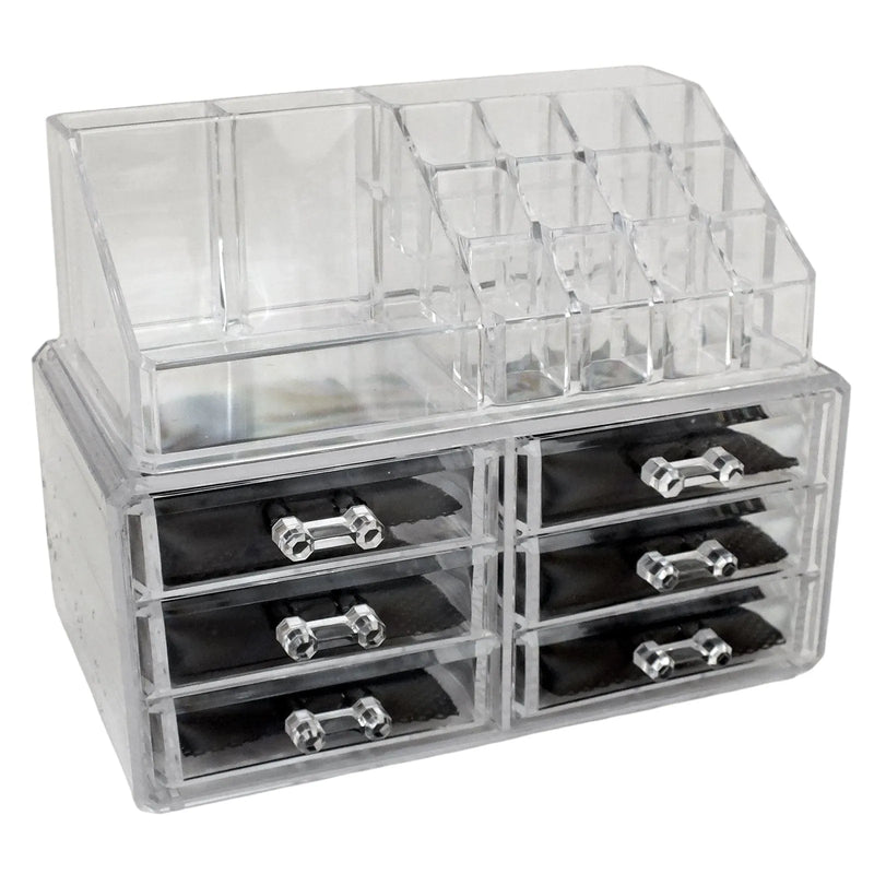 Secrets Cosmetics Organiser Clear Acrylic 6 Drawer Cosmetic Organiser Make Up Storage Box