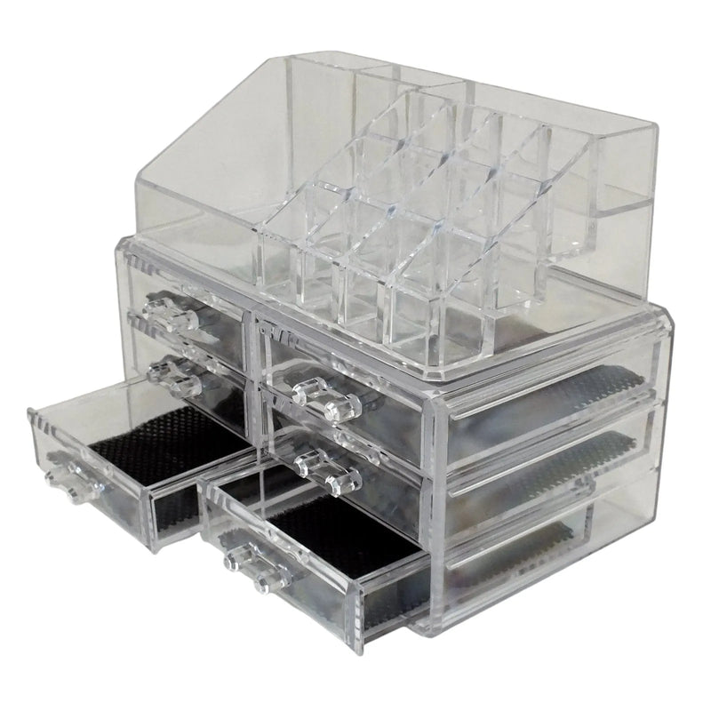 Secrets Cosmetics Organiser Clear Acrylic 6 Drawer Cosmetic Organiser Make Up Storage Box