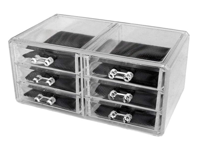 Secrets Cosmetics Organiser Clear Acrylic 6 Drawer Cosmetic Organiser Make Up Storage Box