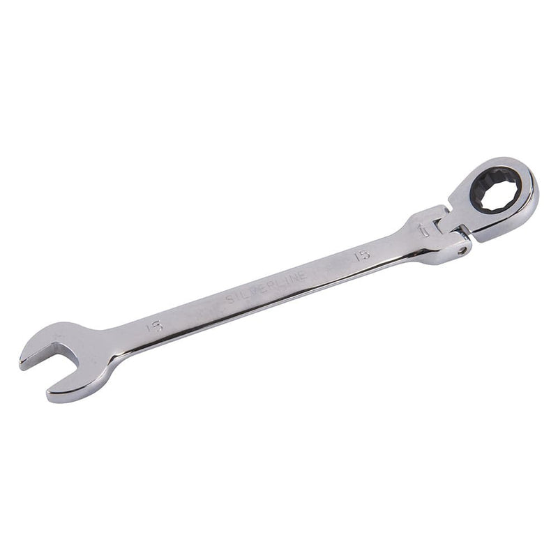 Silverline 15MM FLEXIBLE HEAD RATCHET SPANNER 793805 - LIFETIME WARRANTY