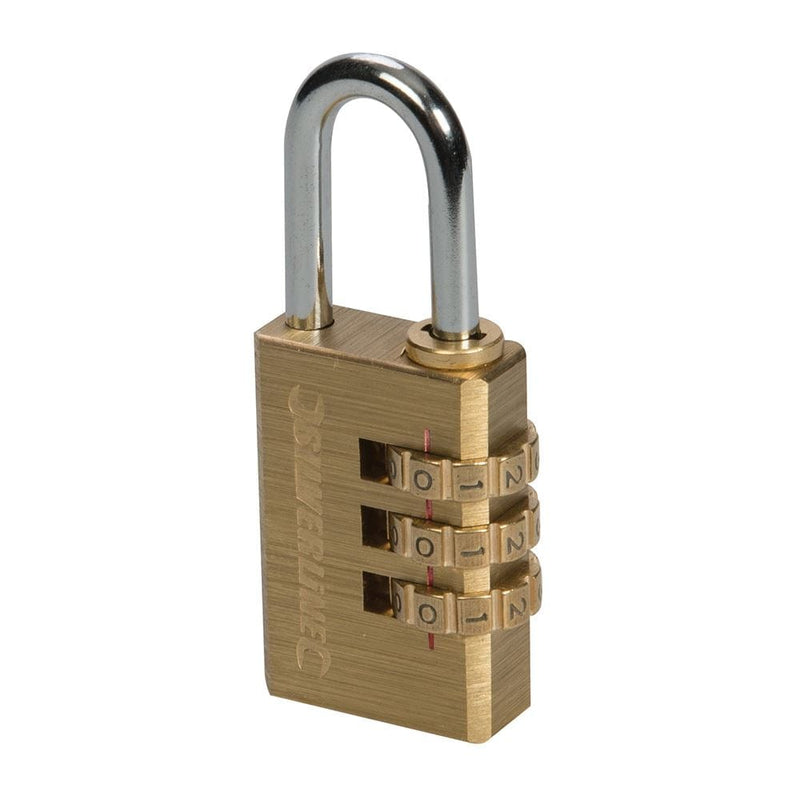 Silverline 3-DIGIT COMBINATION PADLOCK BRASS 744867