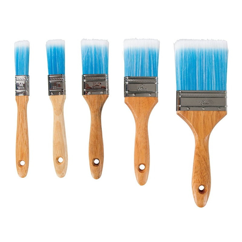 Silverline 5 Piece Synthetic Paint Brush Set 282408 - Lifetime Warranty