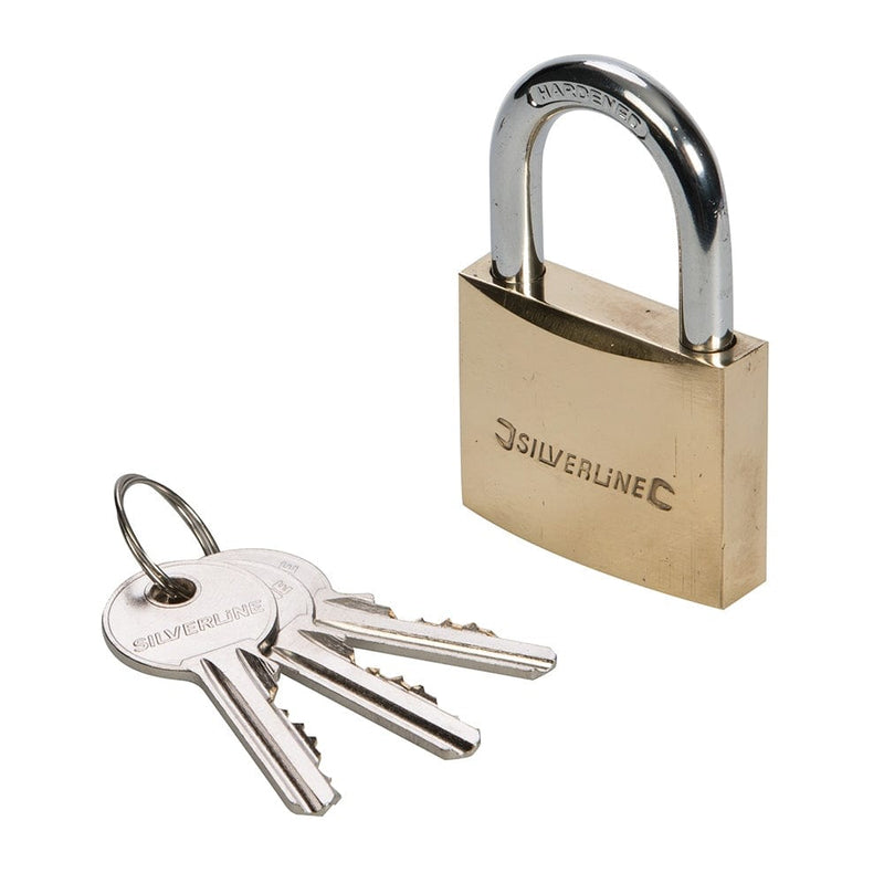 Silverline 50MM BRASS PADLOCK MSS04 SECURITY SAFETY LOCK - LIFETIME WARRANTY