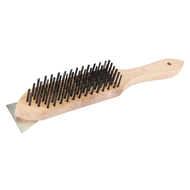 Silverline 6 ROW WOODEN WIRE BRUSH & SCRAPER PB16