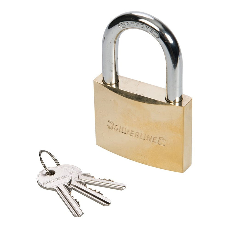 Silverline 60MM BRASS PADLOCK MSS05 SECURITY SAFETY LOCK - LIFETIME WARRANTY