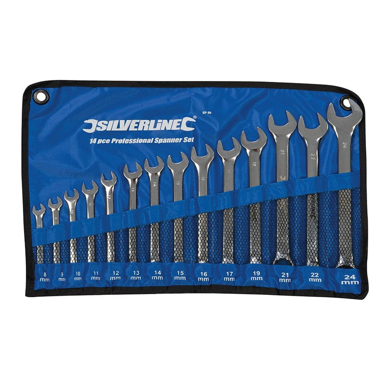 Silverline 8 - 24MM COMBINATION SPANNER SET 14PCE SP50