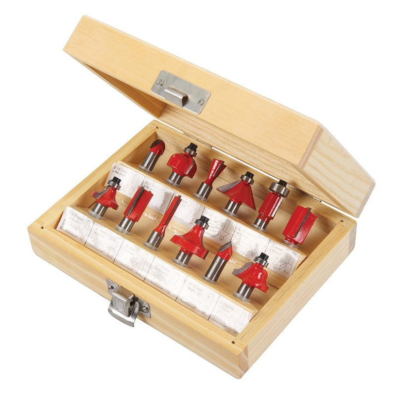 Silverline 8mm 8mm Tct Router Bit Set 12pce 251678 Silverline