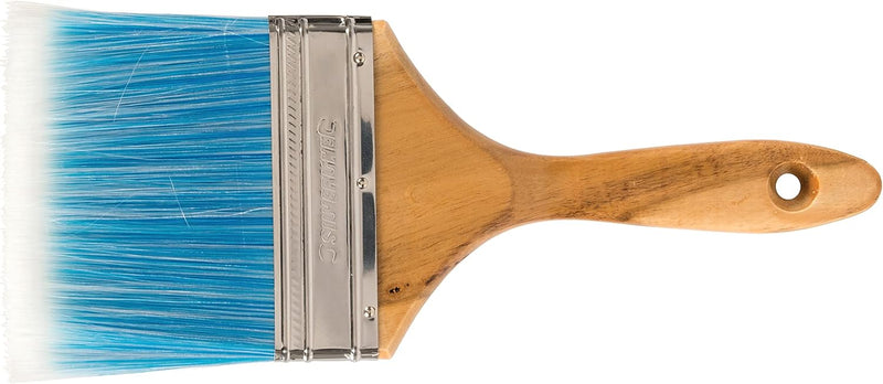 Silverline Paint Brushes Paint Brush 100mm 4" Synthetic Bristle - Wooden Handle Silverline 508818