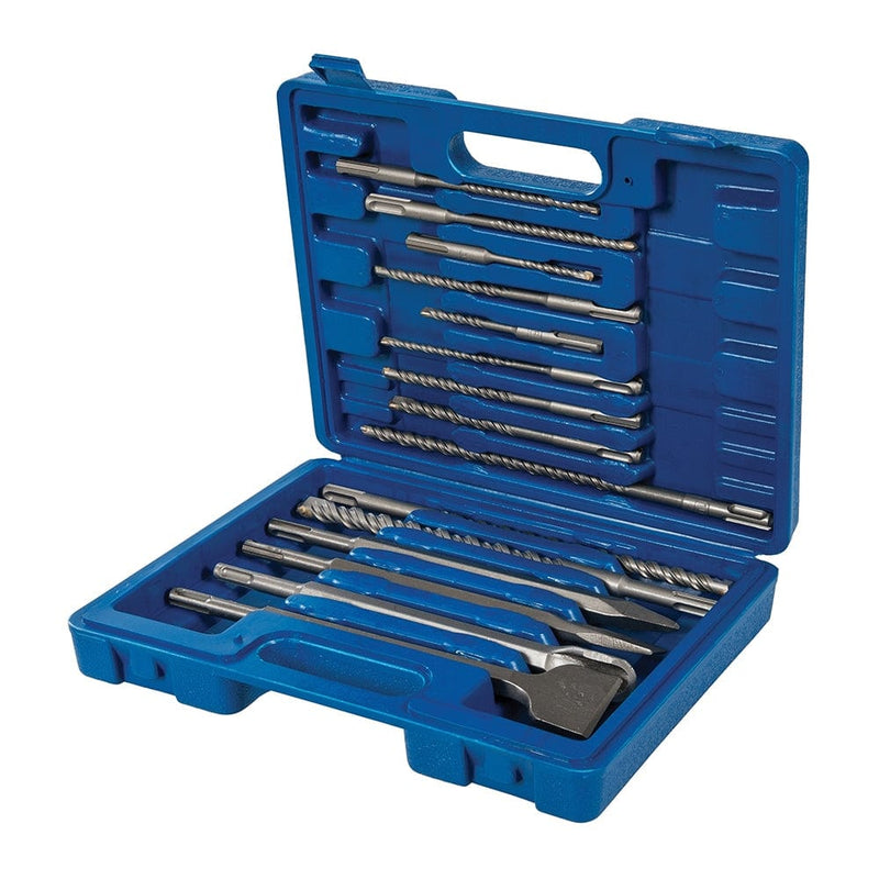 Silverline sds+ Drill Bits 15PCE SDS Plus Masonry Drill & Steel Set Silverline 196570