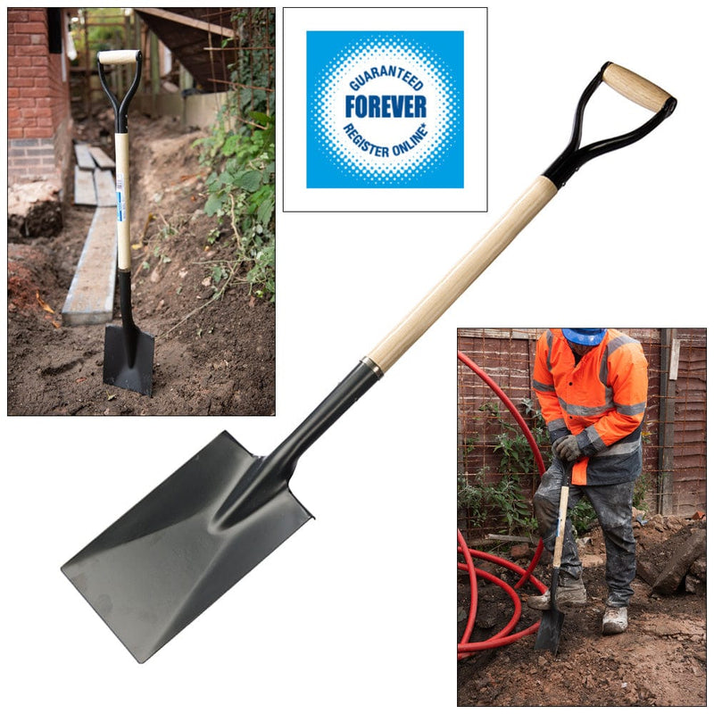 Silverline Silverline 1100mm Digging Spade Gardening Landscaping Shovel Wooden Shaft Gt35