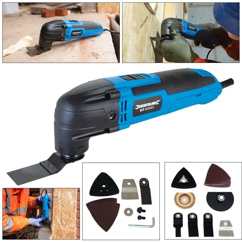 Silverline SILVERLINE 300W OSCILLATING MULTI FUNCTION COMBI POWER TOOL & 32PC ACCESSORIES