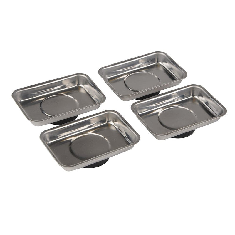 Silverline SILVERLINE 4PC GARAGE WORKSHOP MAGNETIC PARTS TRAY DISH SET 95mm x 65mm 250007