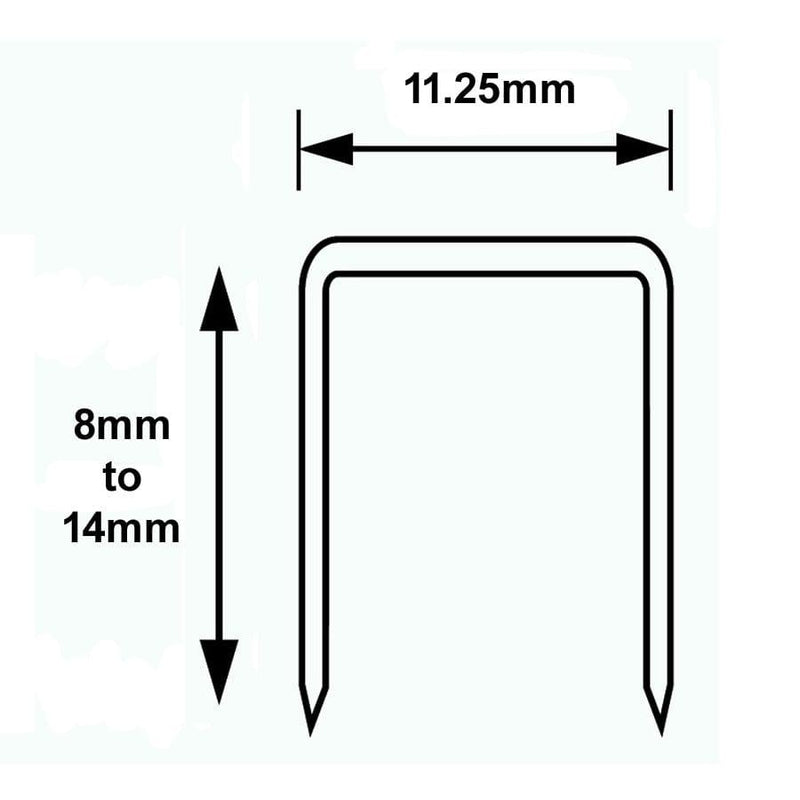 Silverline Type 53 Staples 5000pk Heavy Duty - Stanley TR Arrow JT21 Tacwise 8mm 10mm 14mm