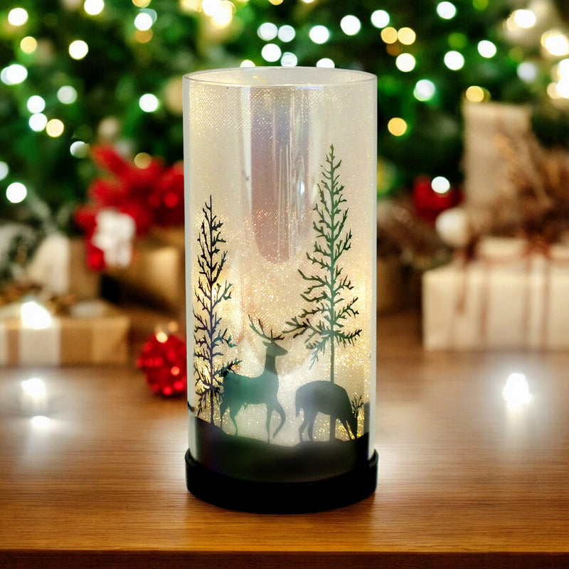 Luxa Sparkler Deer Park LED Christmas Lamp Xmas Light | Winter Forest Scene | USB or Battery Operated