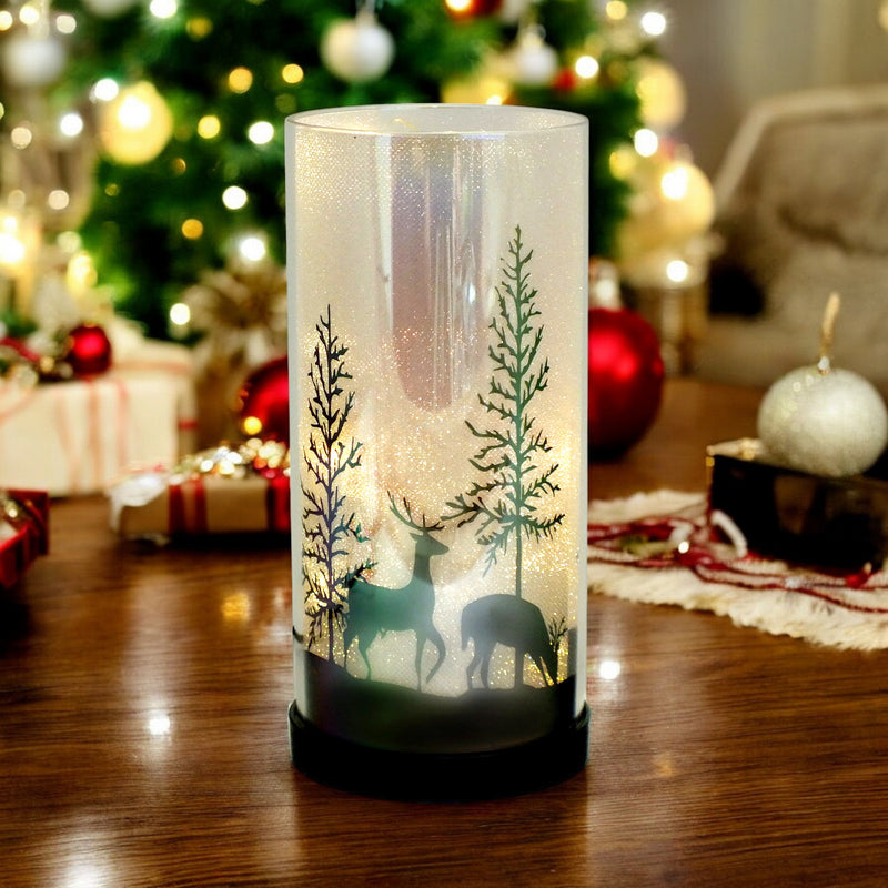 Luxa Sparkler Deer Park LED Christmas Lamp Xmas Light | Winter Forest Scene | USB or Battery Operated