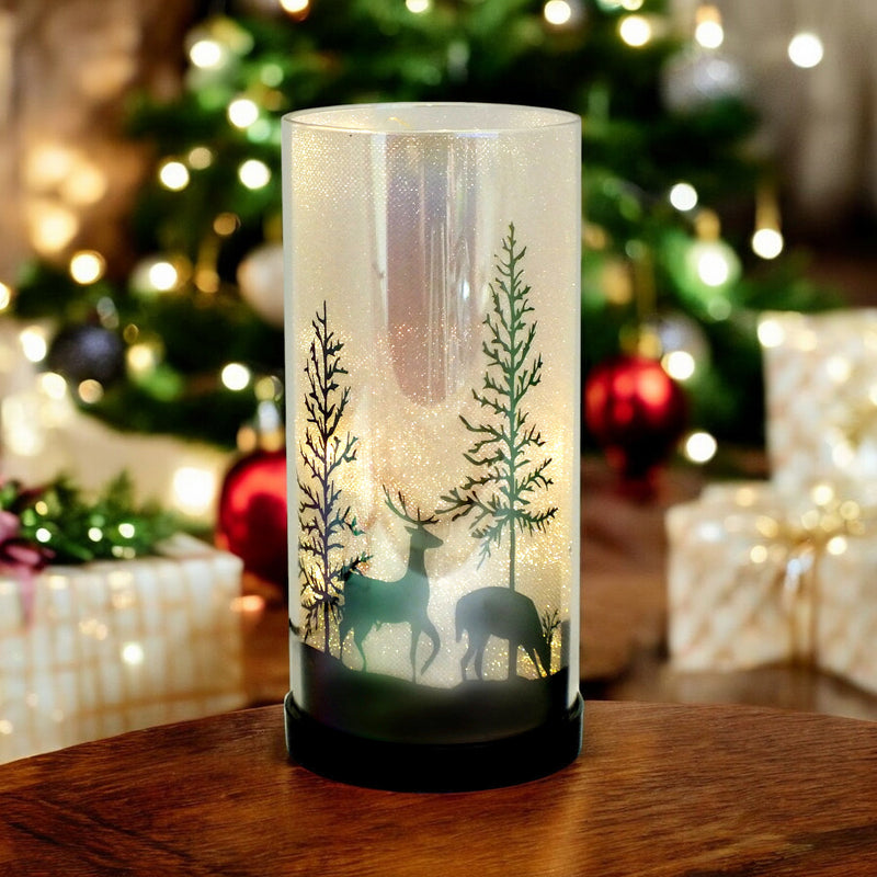 Luxa Sparkler Deer Park LED Christmas Lamp Xmas Light | Winter Forest Scene | USB or Battery Operated