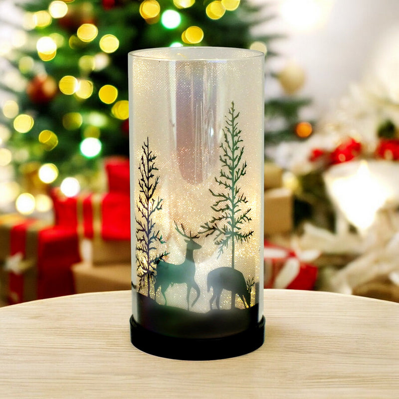 Luxa Sparkler Deer Park LED Christmas Lamp Xmas Light | Winter Forest Scene | USB or Battery Operated