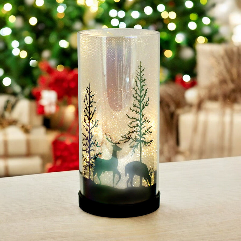 Luxa Sparkler Deer Park LED Christmas Lamp Xmas Light | Winter Forest Scene | USB or Battery Operated