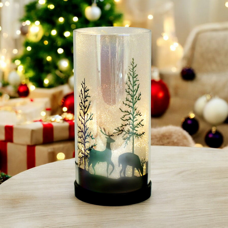 Luxa Sparkler Deer Park LED Christmas Lamp Xmas Light | Winter Forest Scene | USB or Battery Operated