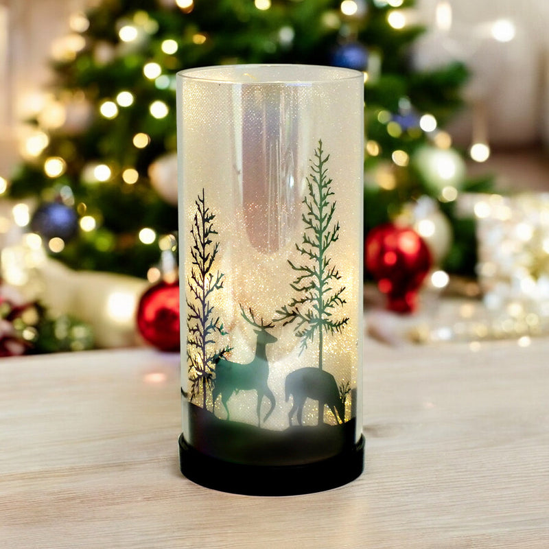 Luxa Sparkler Deer Park LED Christmas Lamp Xmas Light | Winter Forest Scene | USB or Battery Operated