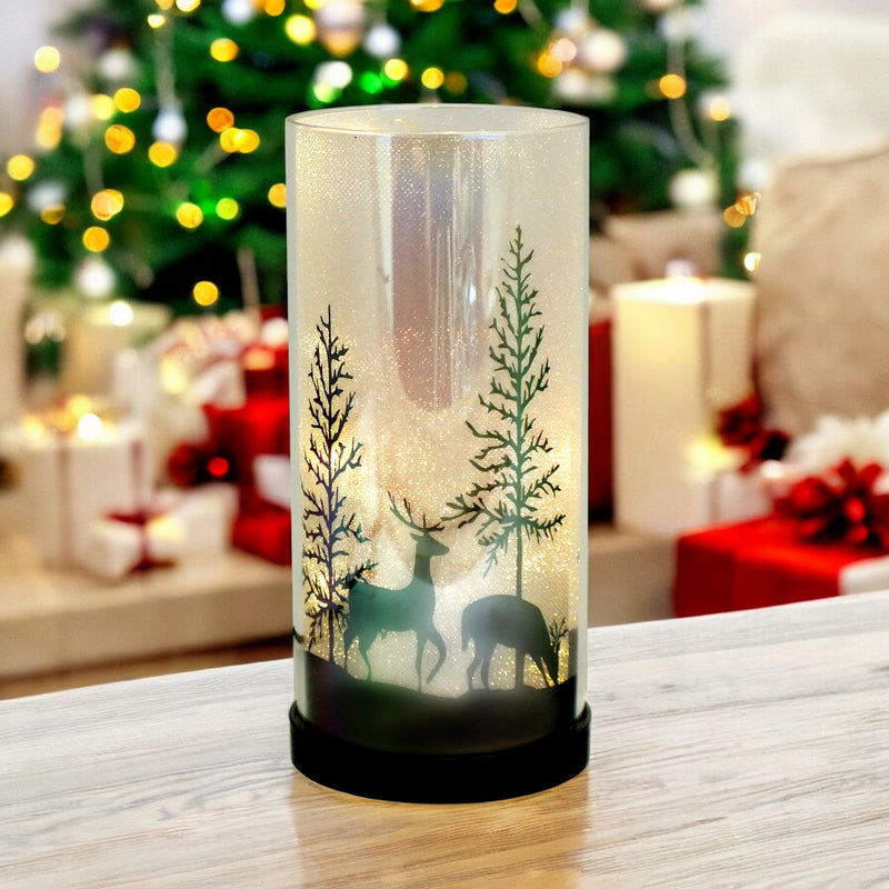 Luxa Sparkler Deer Park LED Christmas Lamp Xmas Light | Winter Forest Scene | USB or Battery Operated