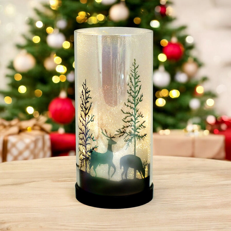 Luxa Sparkler Deer Park LED Christmas Lamp Xmas Light | Winter Forest Scene | USB or Battery Operated