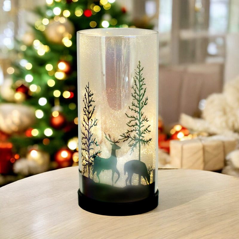 Luxa Sparkler Deer Park LED Christmas Lamp Xmas Light | Winter Forest Scene | USB or Battery Operated