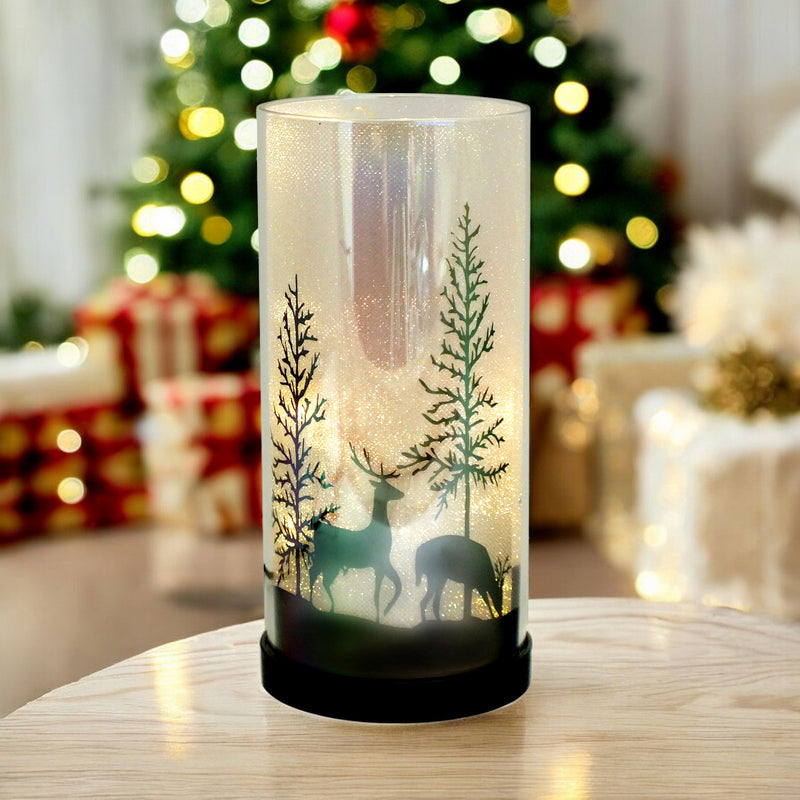 Luxa Sparkler Deer Park LED Christmas Lamp Xmas Light | Winter Forest Scene | USB or Battery Operated