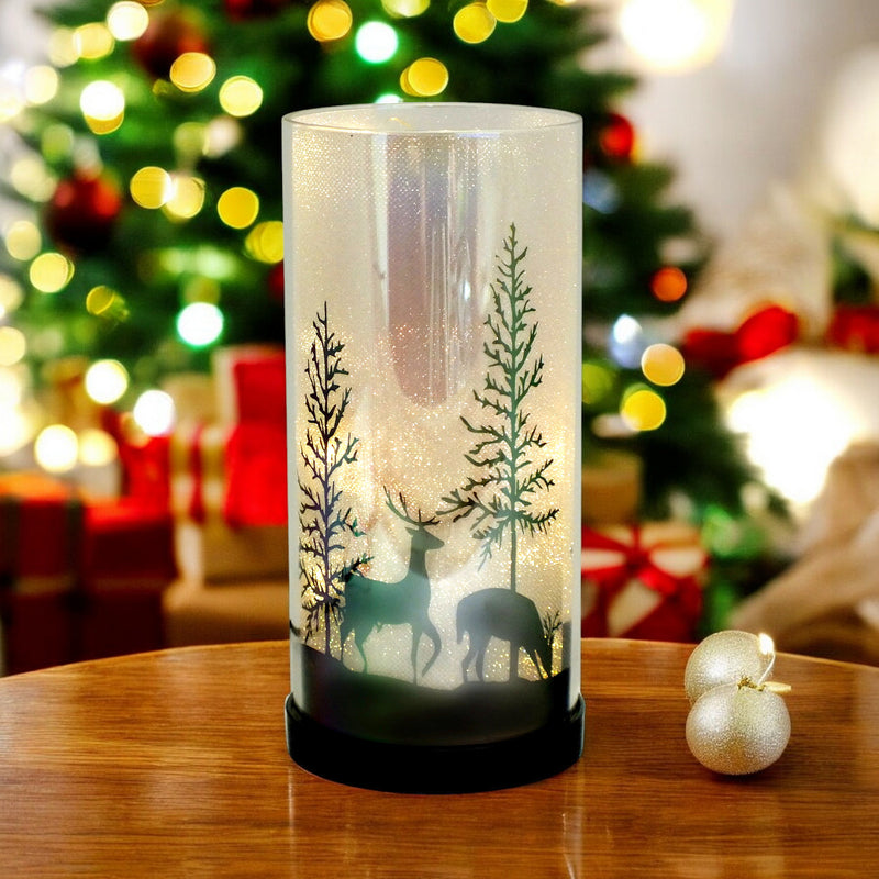 Luxa Sparkler Deer Park LED Christmas Lamp Xmas Light | Winter Forest Scene | USB or Battery Operated