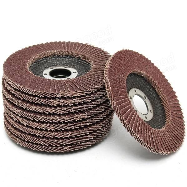 tooltime 10 X FLAP DISCS 115mm 4.5" SANDING 40 60 80 120 GRIT GRINDING WHEELS