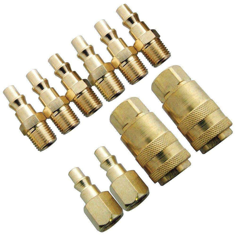 tooltime 10Pc Coupler Set Connectors Connection Set Air Tools - Fittings Npt