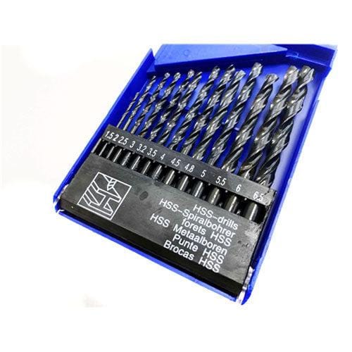 tooltime 13PC HSS PRECISION DRILL BIT SET SPIRAL SHANK 1.5mm - 6.5mm BITS WOOD METAL