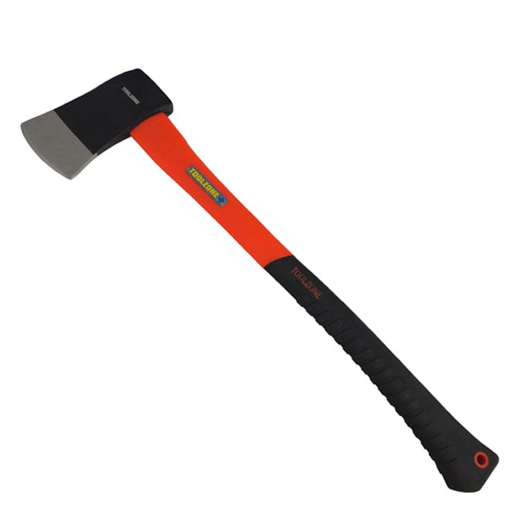 tooltime 2.5lb Log Splitting Maul Axe With Hi-viz Fibreglass Shaft & Rubber Grip Handle