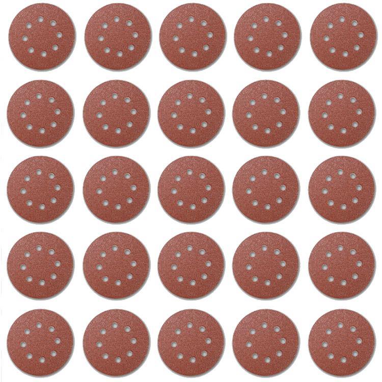 tooltime 25 PACK 5" 125MM HOOK & LOOP SANDING DISCS RANDOM ORBITAL SANDER PADS MIXED GRIT