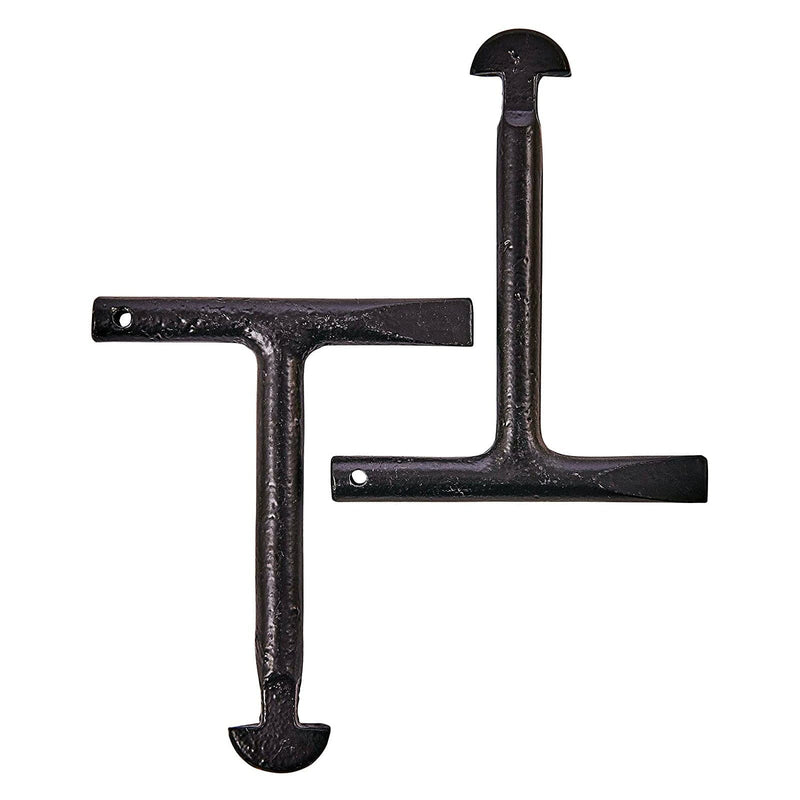 tooltime 2Pc Heavy Duty T-Handle Manhole Cover Key Set D Shaped Ends Drain Lifting Tool