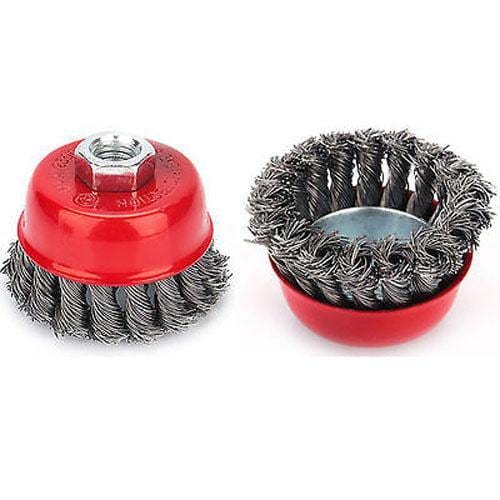 tooltime 3 X 100Mm 4" Twist Knot Wire Cup Brush For Angle Grinders Remove Paint Rust Fast