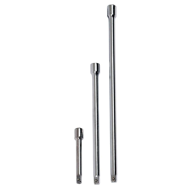 tooltime 3PC 1/4" INCH SQUARE DRIVE LONG REACH SOCKET EXTENSION BARS SET 3" 6" & 9"