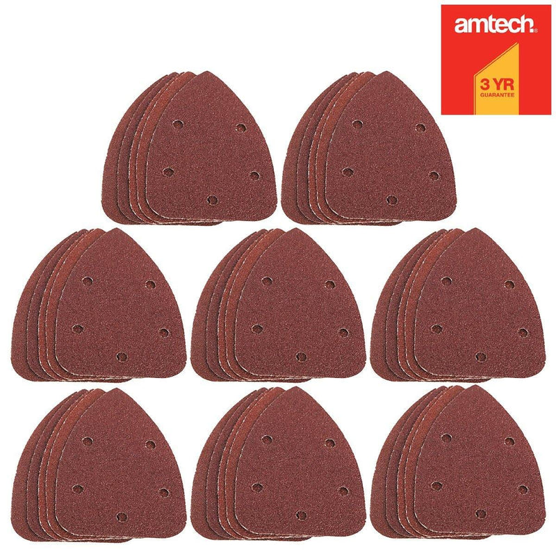 tooltime 40PK ASSORTED GRIT ALUMINIUM OXIDE HOOK & LOOP 140mm DELTA SANDER SANDING SHEETS