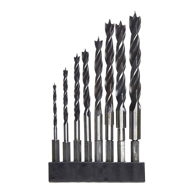 tooltime 8Pc Carbon Steel Wood Twist Drill Bit Set With 1/4" Hex Shanks 3Mm - 10Mm Bits