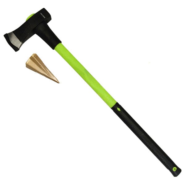 tooltime Axes 6lb Log Splitting Wood Maul Axe Fibreglass Shaft & Rubber Handle + Log Bomb