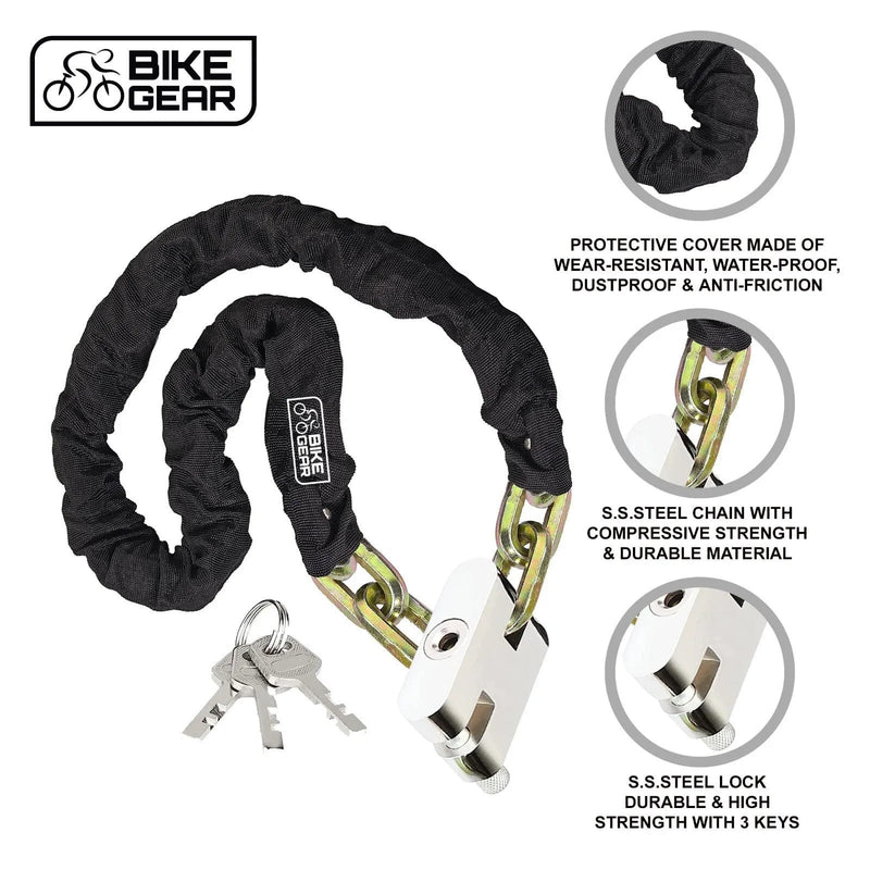 tooltime Bike Chain & Padlock 1.8m Heavy Duty Bike Chain & Padlock