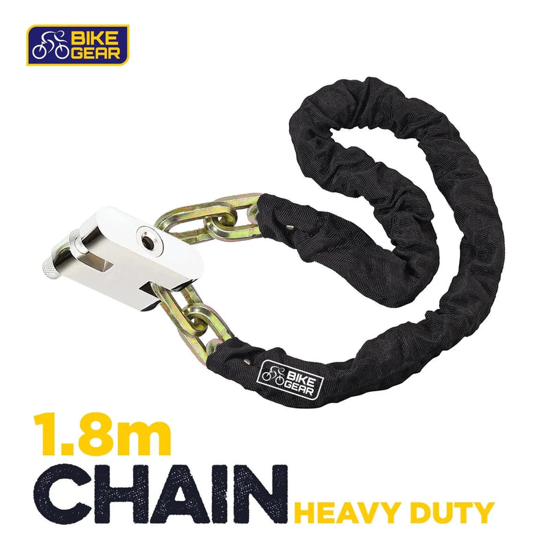 tooltime Bike Chain & Padlock 1.8m Heavy Duty Bike Chain & Padlock