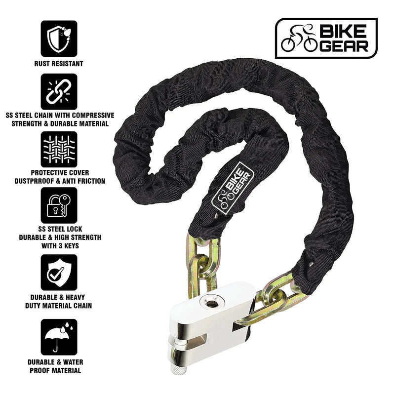 tooltime Bike Chain & Padlock 1.8m Heavy Duty Bike Chain & Padlock