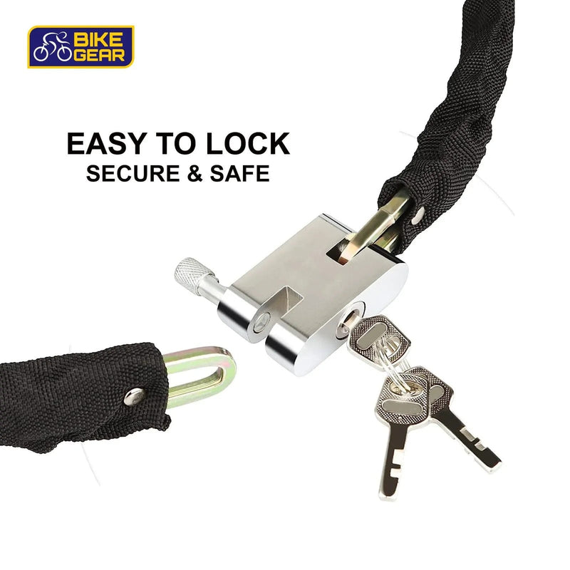 tooltime Bike Chain & Padlock 1.8m Heavy Duty Bike Chain & Padlock